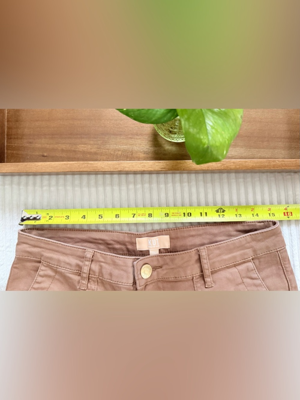 NWOT Kut from the Kloth Hi Rise Wide Leg Utility Pants in Tan Women’s 8 - Picture 4 of 8